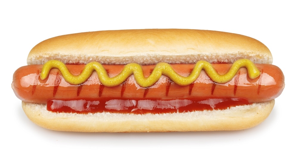 hot dog white background