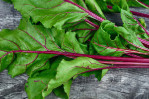 beet greens on a table
